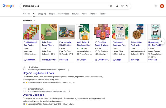 1PCS Blog - Local SEO vs National SEO - Leicester SMES - National example