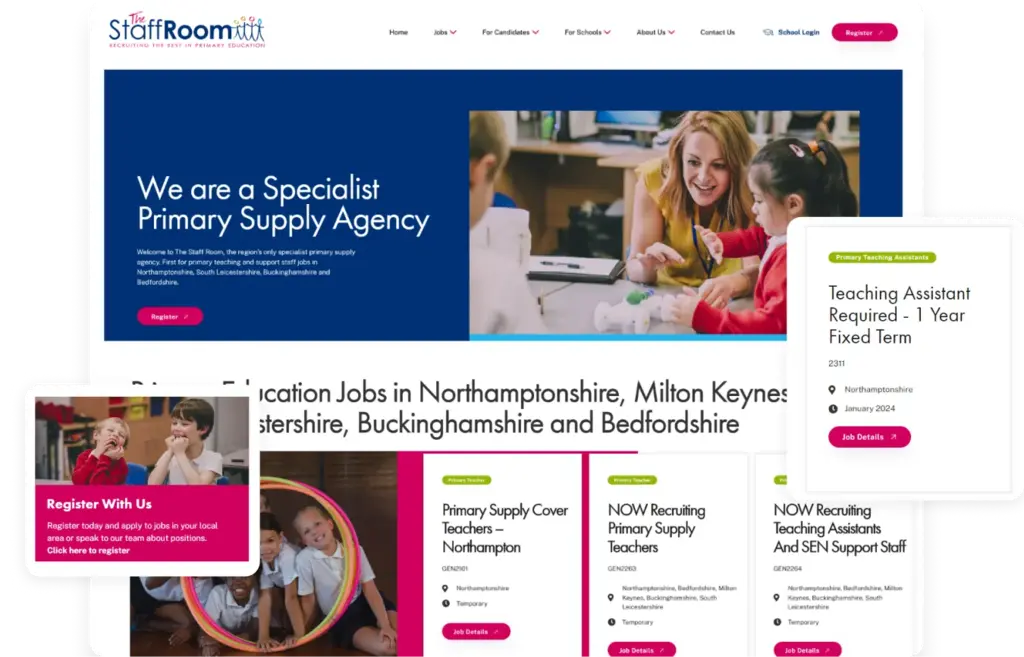 The satffroom landingpage